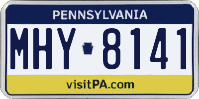 PA license plate MHY8141