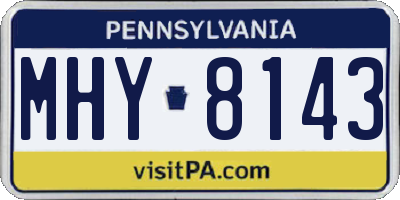PA license plate MHY8143