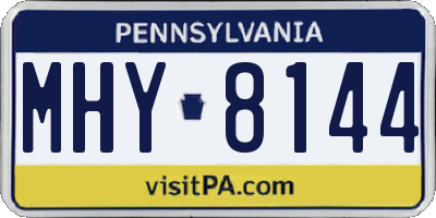 PA license plate MHY8144