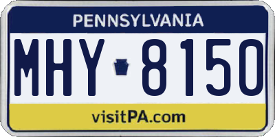 PA license plate MHY8150