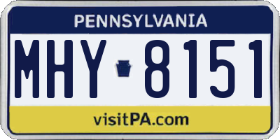 PA license plate MHY8151