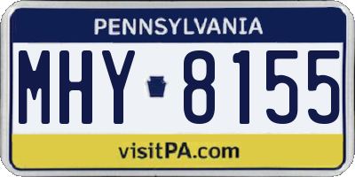 PA license plate MHY8155
