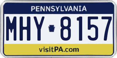 PA license plate MHY8157