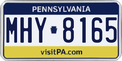 PA license plate MHY8165
