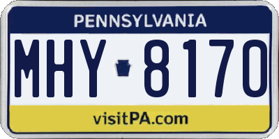 PA license plate MHY8170
