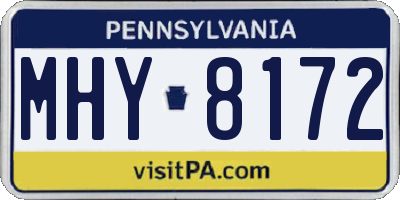 PA license plate MHY8172
