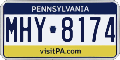 PA license plate MHY8174