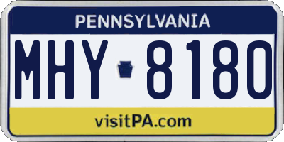 PA license plate MHY8180