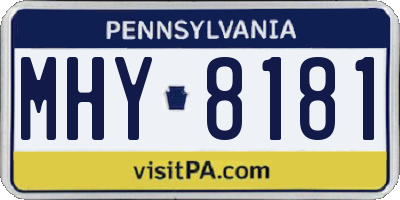 PA license plate MHY8181