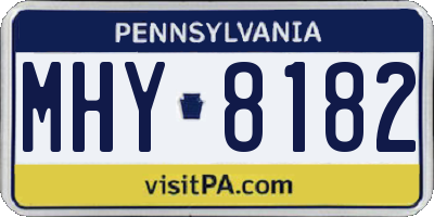 PA license plate MHY8182