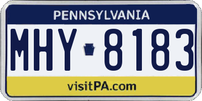 PA license plate MHY8183