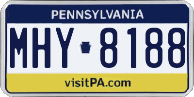 PA license plate MHY8188
