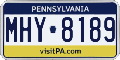 PA license plate MHY8189