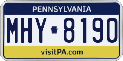 PA license plate MHY8190