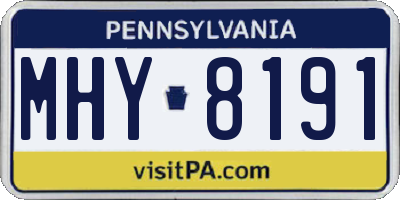 PA license plate MHY8191