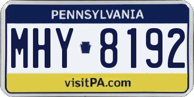 PA license plate MHY8192