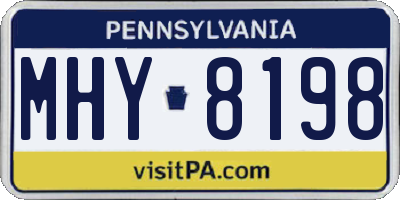 PA license plate MHY8198
