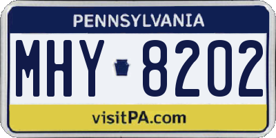 PA license plate MHY8202