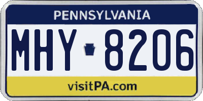 PA license plate MHY8206