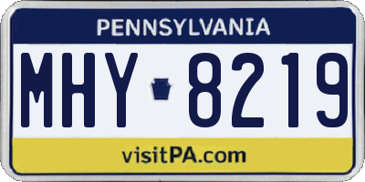 PA license plate MHY8219