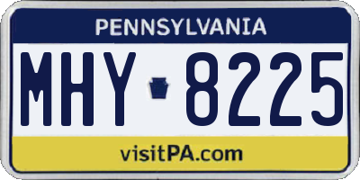 PA license plate MHY8225