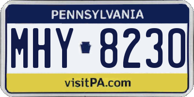PA license plate MHY8230