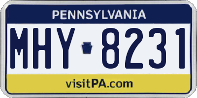 PA license plate MHY8231