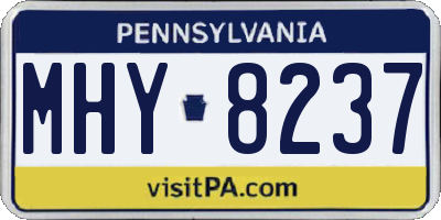 PA license plate MHY8237