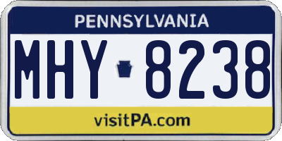 PA license plate MHY8238