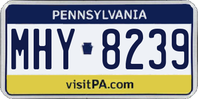 PA license plate MHY8239