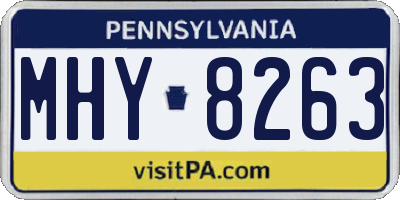 PA license plate MHY8263