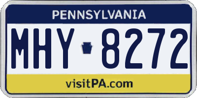 PA license plate MHY8272