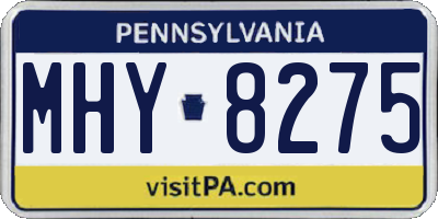 PA license plate MHY8275