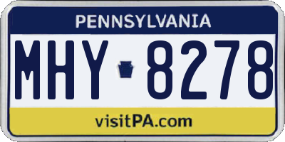 PA license plate MHY8278