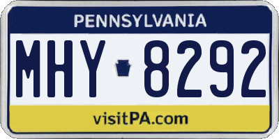 PA license plate MHY8292