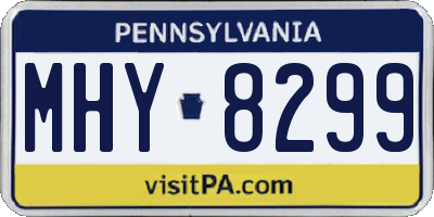 PA license plate MHY8299