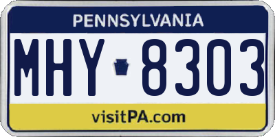 PA license plate MHY8303