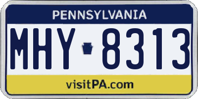 PA license plate MHY8313