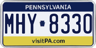 PA license plate MHY8330