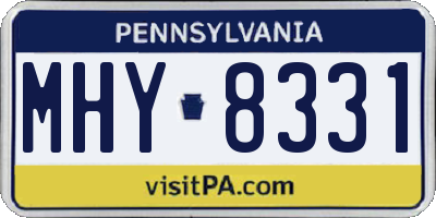 PA license plate MHY8331