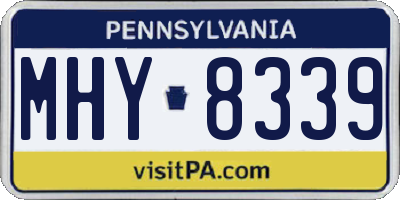 PA license plate MHY8339