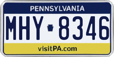 PA license plate MHY8346