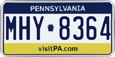 PA license plate MHY8364