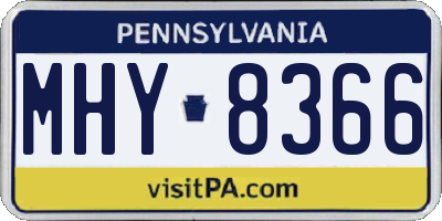 PA license plate MHY8366
