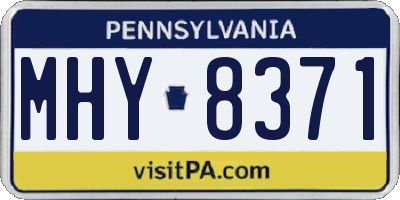 PA license plate MHY8371