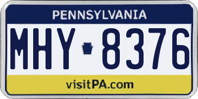 PA license plate MHY8376
