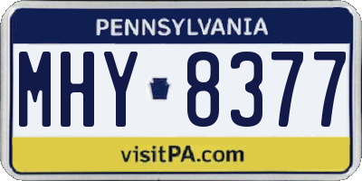 PA license plate MHY8377