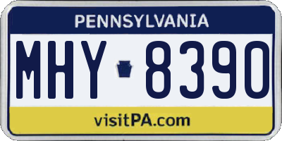 PA license plate MHY8390