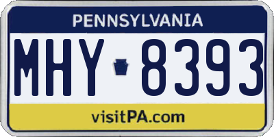 PA license plate MHY8393