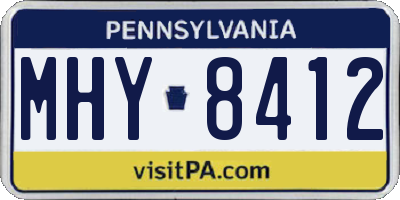 PA license plate MHY8412